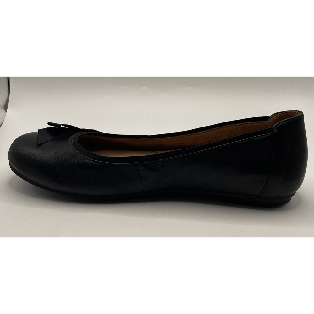 Vionic Martha Flats Black Leather With Bow Womens Comfort Shoe Size 8 Orthotic - Picture 6 of 9